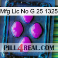 Mfg Lic No G 25 1325 04